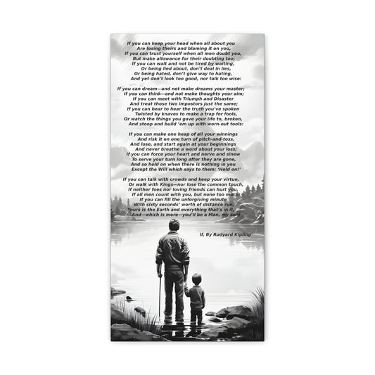 'If' by Rudyard Kipling - 10x20 Inspirational Canvas Print Wall Art