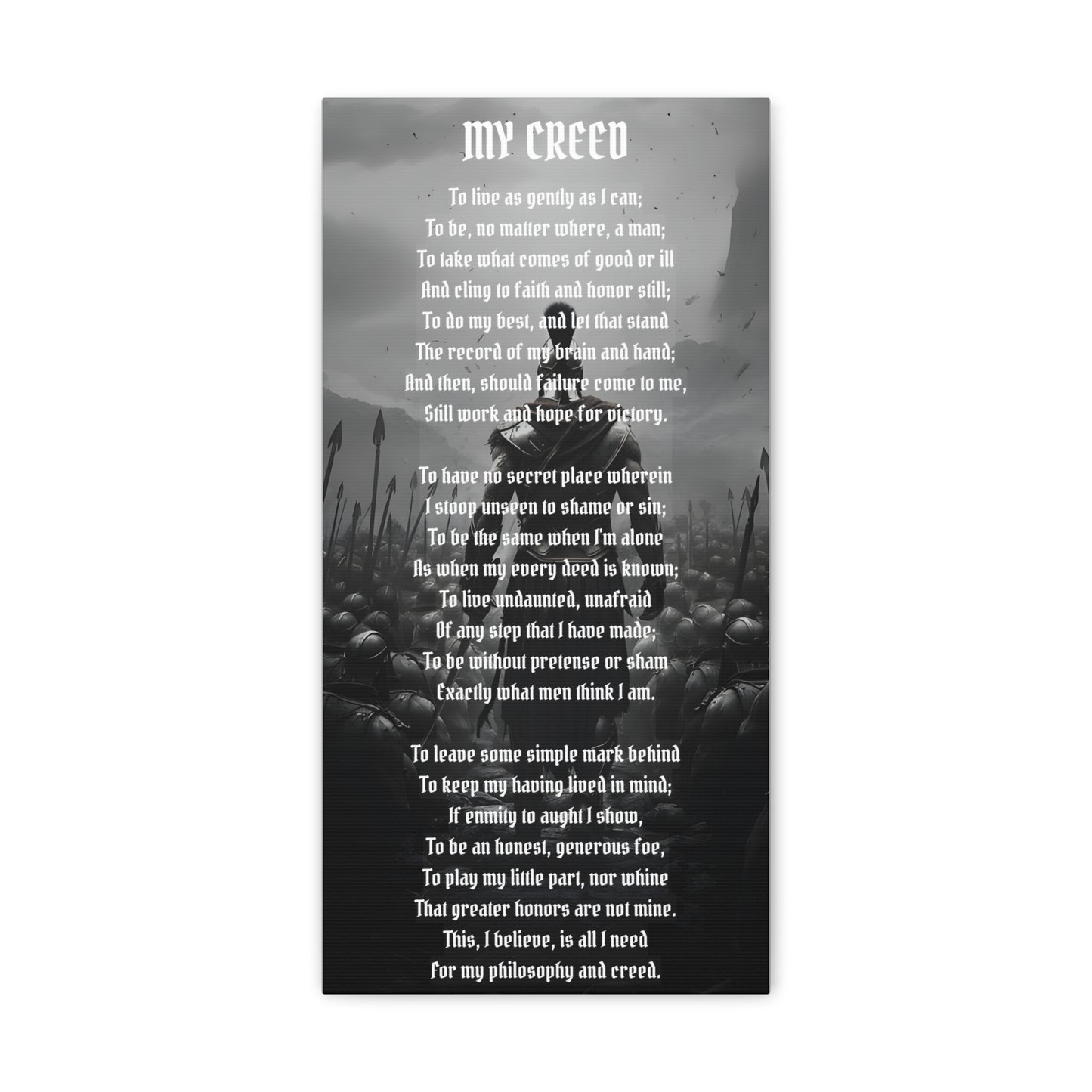 'My Creed' by Edgar Albert Guest - 10x20 Inspirational Canvas Print Wall Art