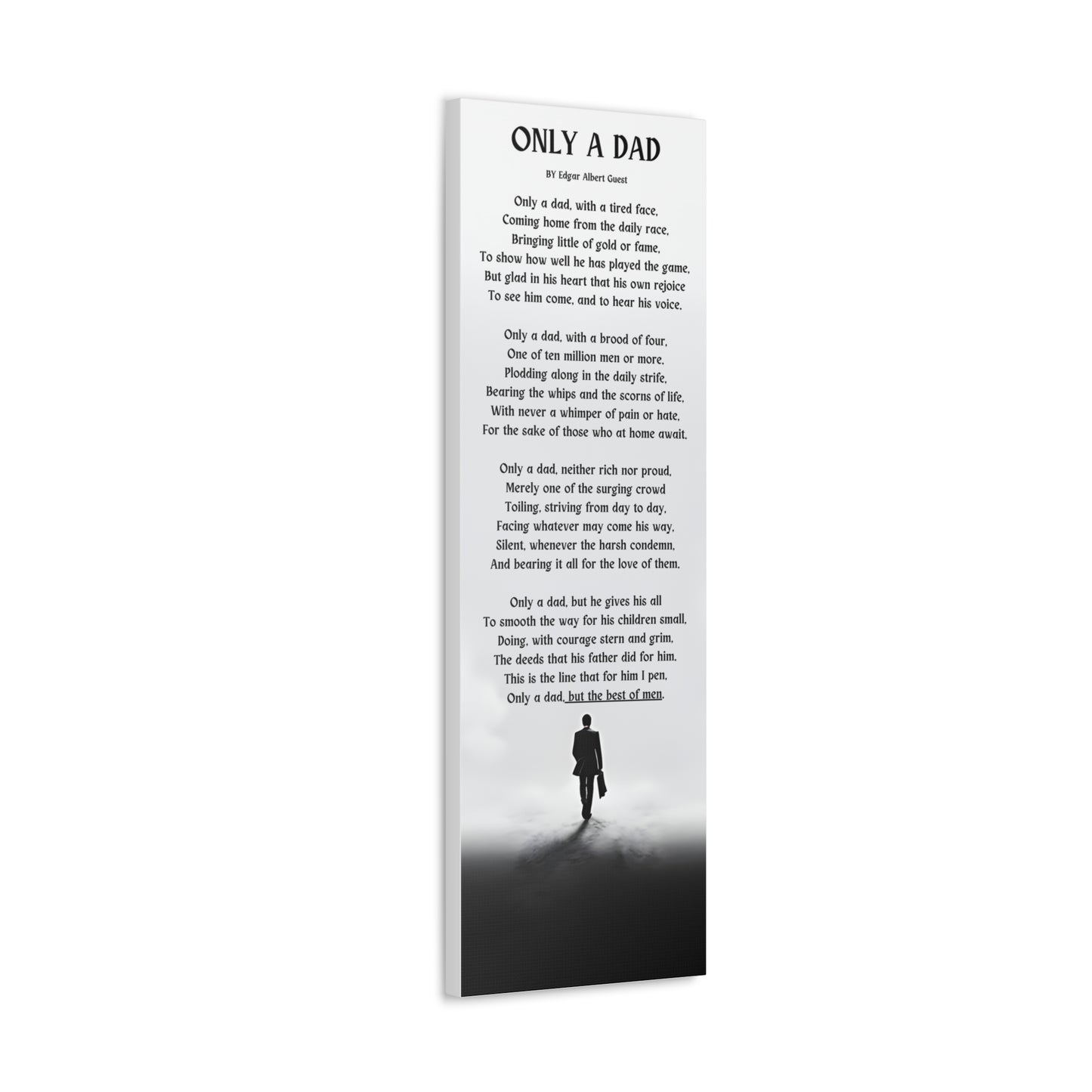 'Only a Dad' by Edgar Albert Guest - 12x36 Heartwarming Print Wall Art